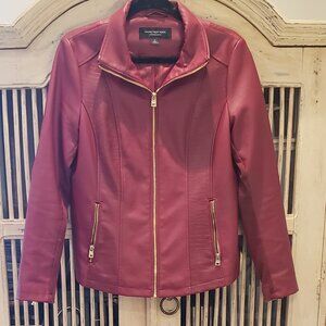 Marc New York Andrew Marc Faux  Two Tone Leather and Knit Jacket